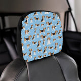 Beagle dog blue background pattern Car Headrest Cover