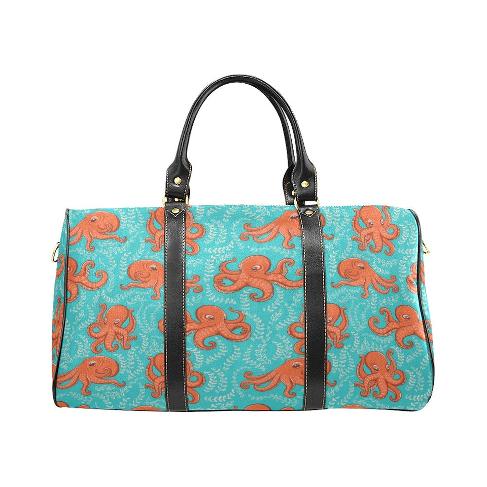 Octopus turquoise background Travel Bag