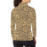 Leopard skin print Women's Long Sleeve Polo Shirt