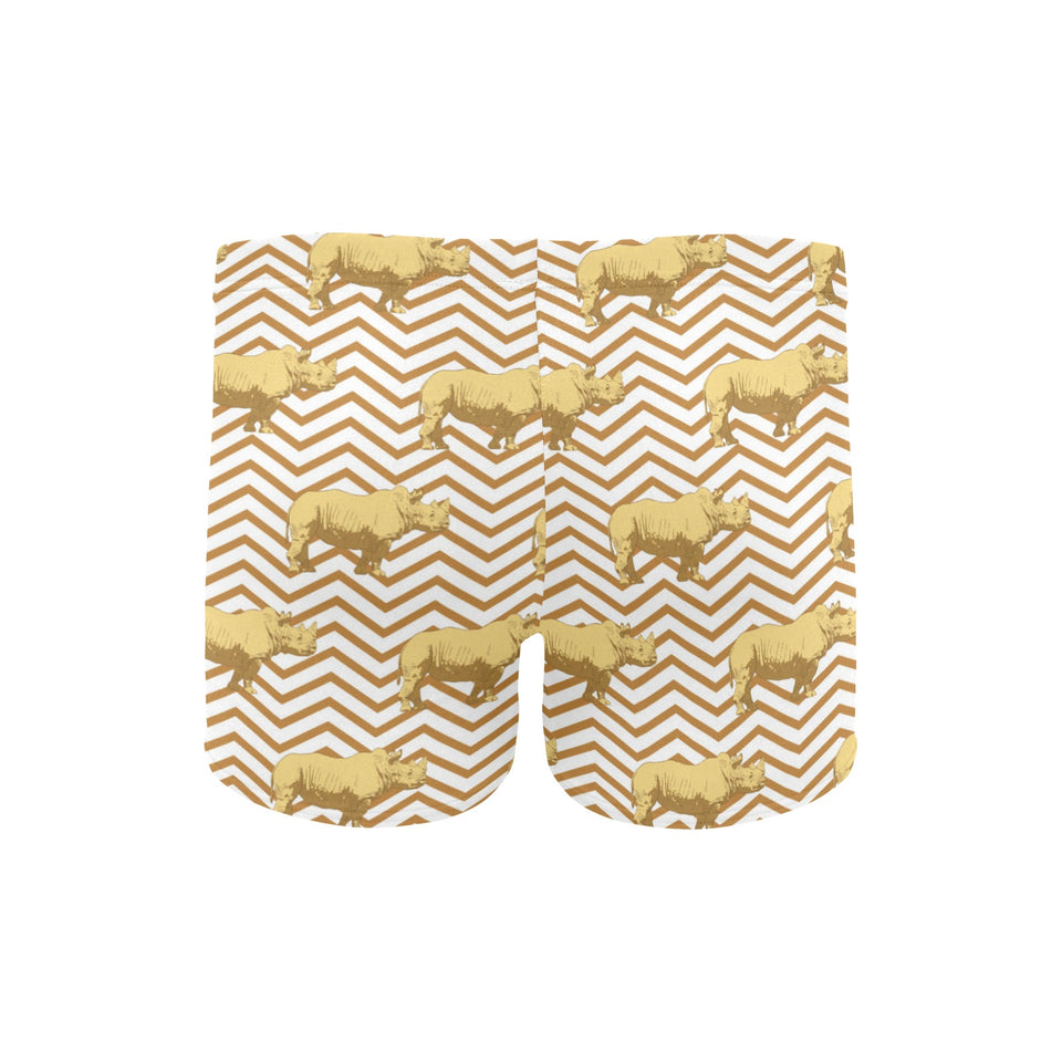 Rhino yellow theme pattern Men's Swimming Trunks