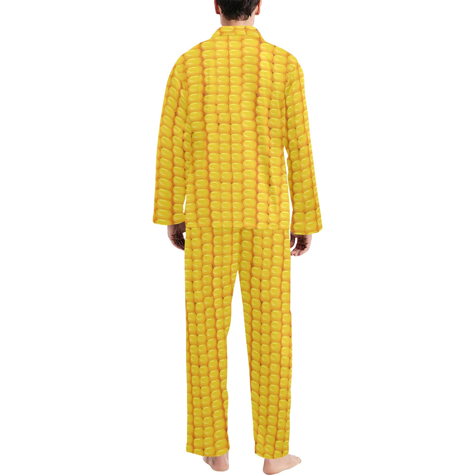 Corn Pattern Print Design 04 Men's Long Pajama Set
