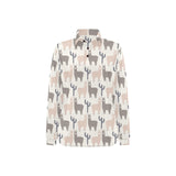 Llama Alpaca pattern Women's Long Sleeve Polo Shirt