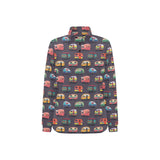 Camper Van Pattern Print Design 02 Women's Long Sleeve Polo Shirt