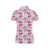 Yorkshire Terrier Pattern Print Design 03 Women's All Over Print Polo Shirt