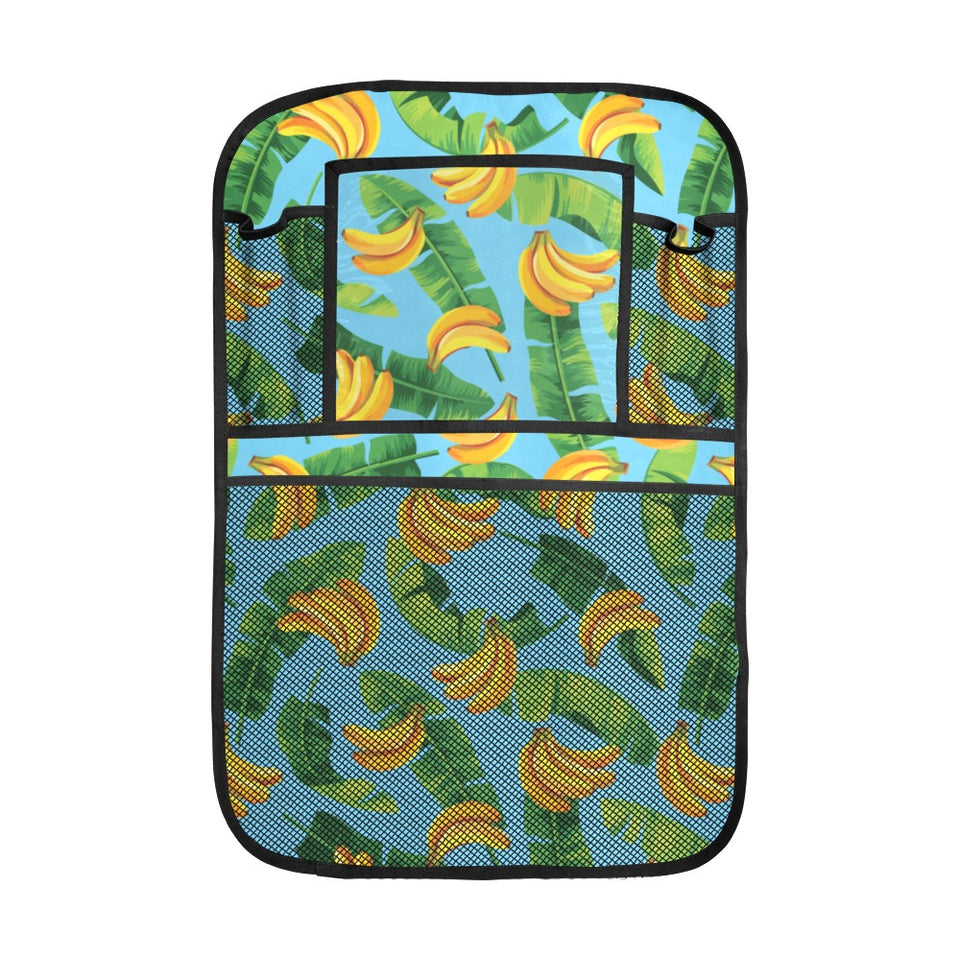banana leaves banana design pattern Car Seat Back Organizer