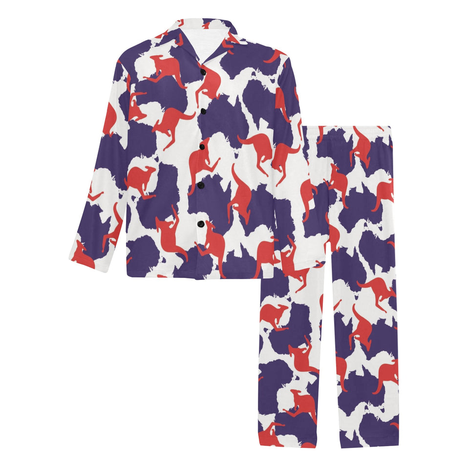 Kangaroo Australian pattern Men's Long Pajama Set
