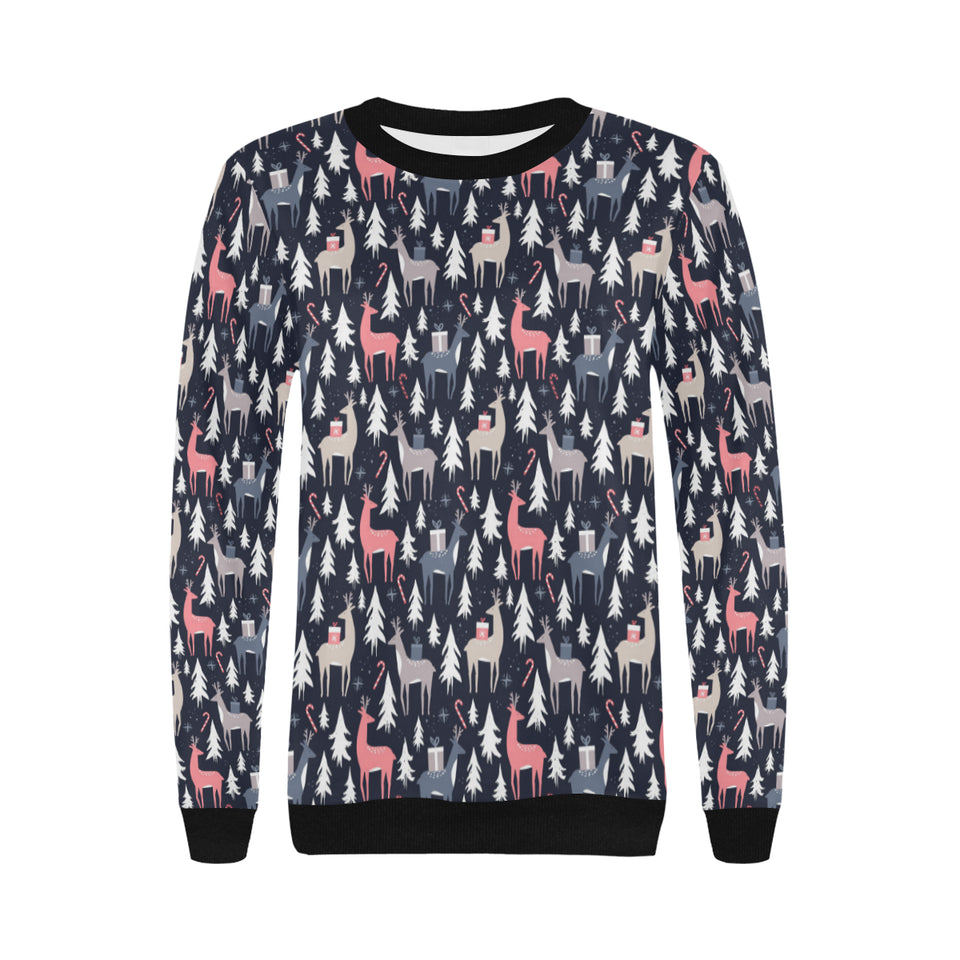 Deers Winter Christmas pattern Women's Crew Neck Sweatshirt