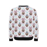 Cute pug hat rabbit costume pattern Men's Crew Neck Sweatshirt