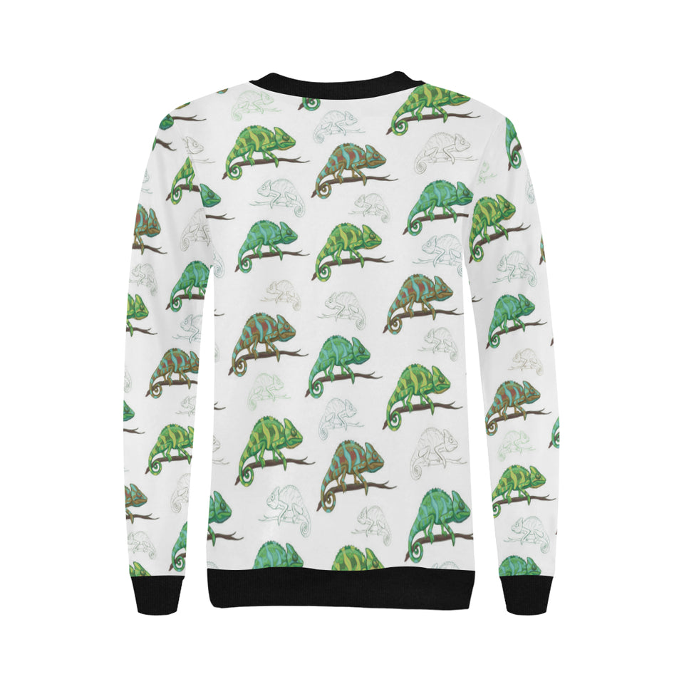 Chameleon lizard pattern Women's Crew Neck Sweatshirt