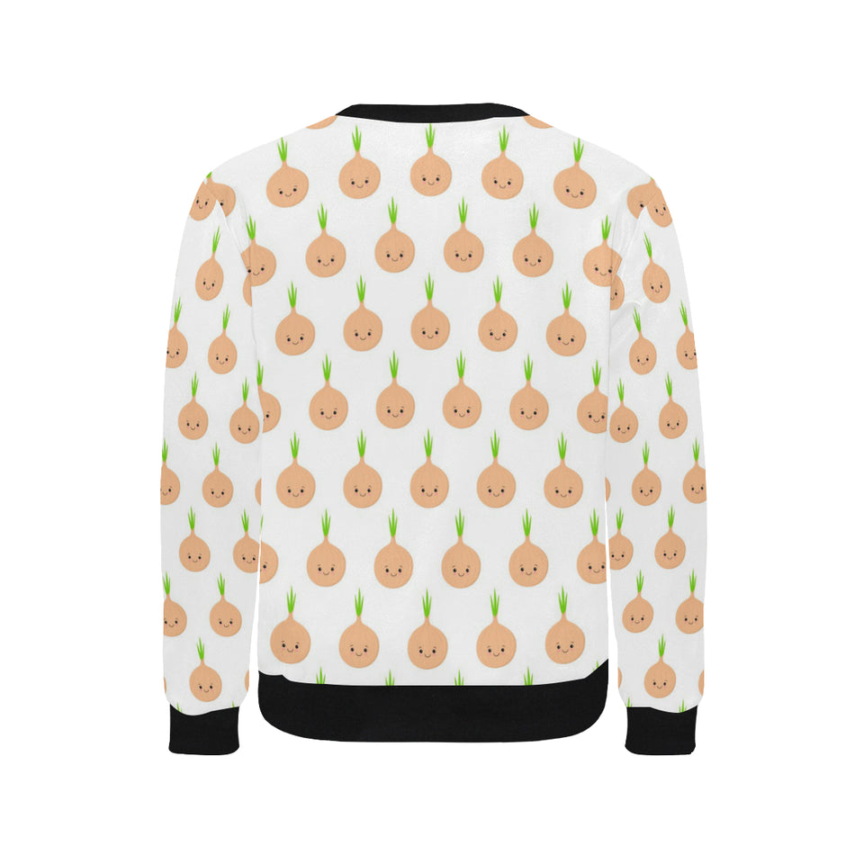 cute onions smiling faces Men's Crew Neck Sweatshirt