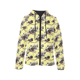 Ostrich Pattern Print Design 04 Women's Padded Hooded Jacket