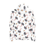 Ostrich Pattern Print Design 02 Men's Padded Hooded Jacket