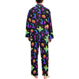 Colorful halloween background Men's Long Pajama Set