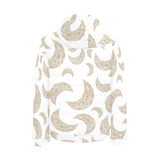 Cool gold moon abstract pattern Men's Padded Hooded Jacket