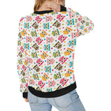 Color cute owl pattern Women's Crew Neck Sweatshirt