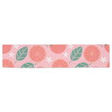 Grapefruit leaves flower pink background Table Runner