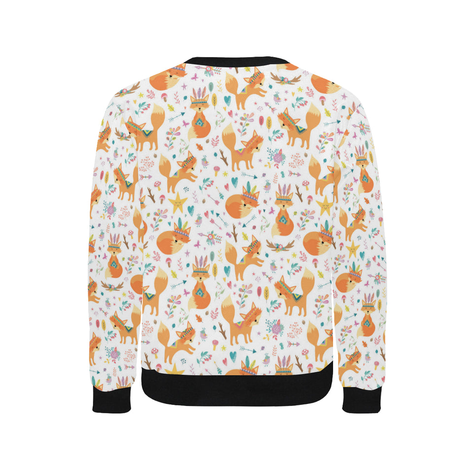 cute tribal fox pattern Men's Crew Neck Sweatshirt
