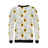 beautiful sunflowers pattern Women's Crew Neck Sweatshirt