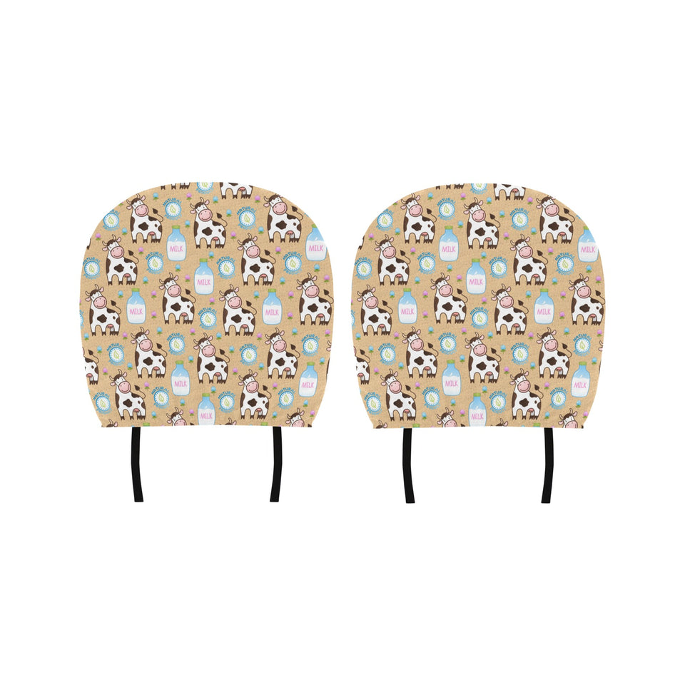 Cow bottle of milk pattern Car Headrest Cover