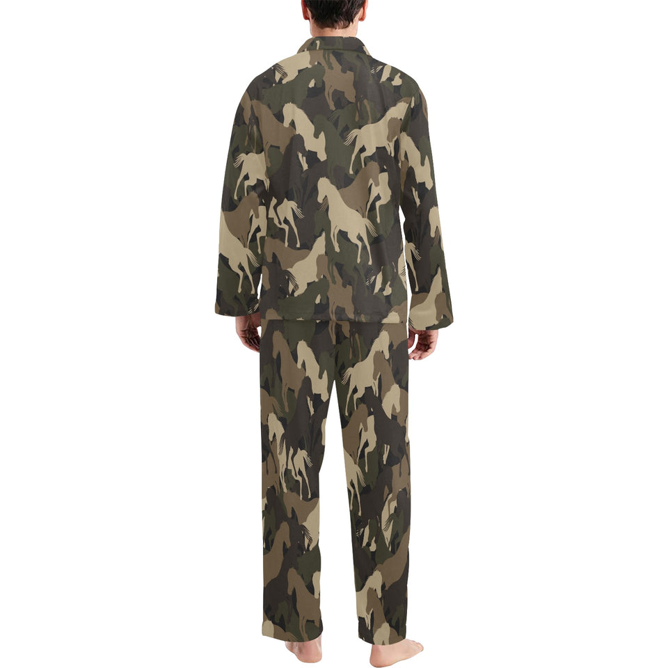 Horse Camouflage Pattern Men's Long Pajama Set