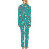 Hedgehog Pattern Print Design 01 Women's Long Pajama Set