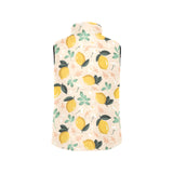 lemon flower leave pattern Men's Padded Vest