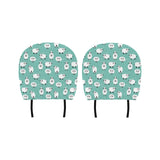 Cute sheep green background Car Headrest Cover