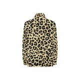 Leopard print design pattern Women's Long Sleeve Polo Shirt