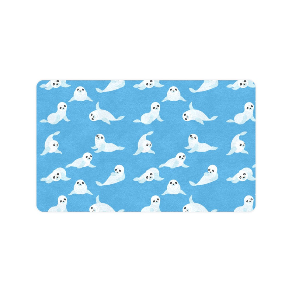 Cute sea lion seal pattern background Doormat