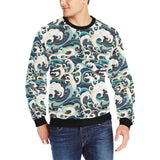 Japanese wave pattern Men's Crew Neck Sweatshirt