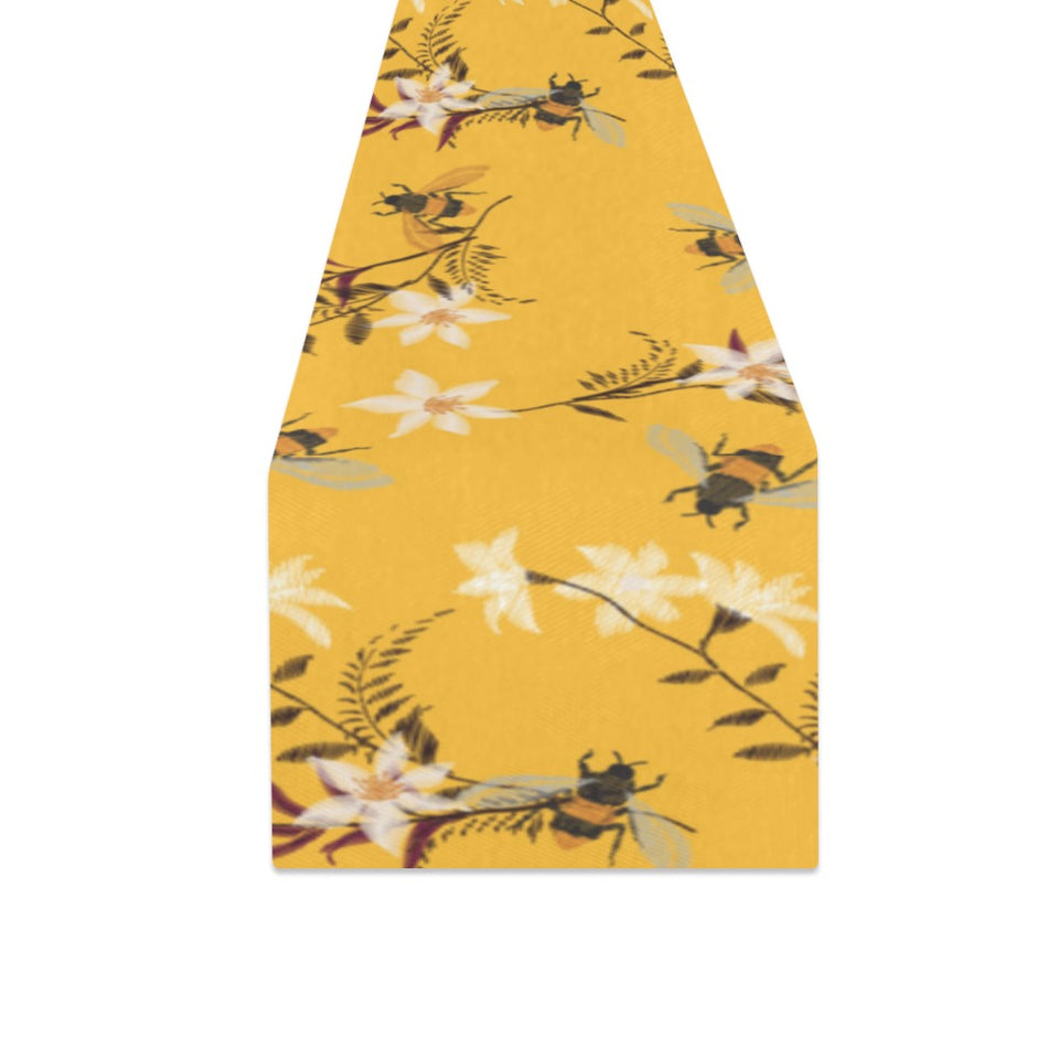 Bee flower pattern Table Runner