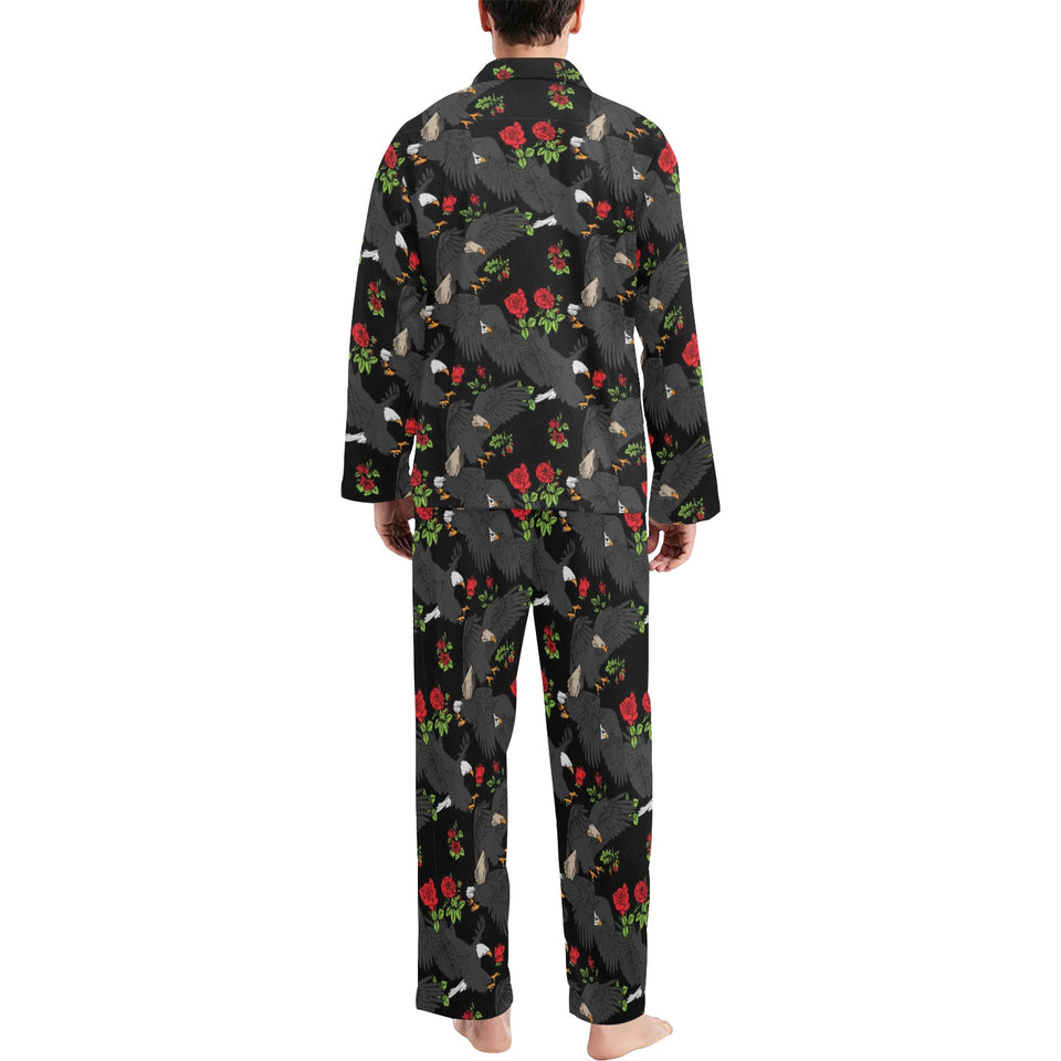 Eagle Pattern Print Design 04 Men's Long Pajama Set