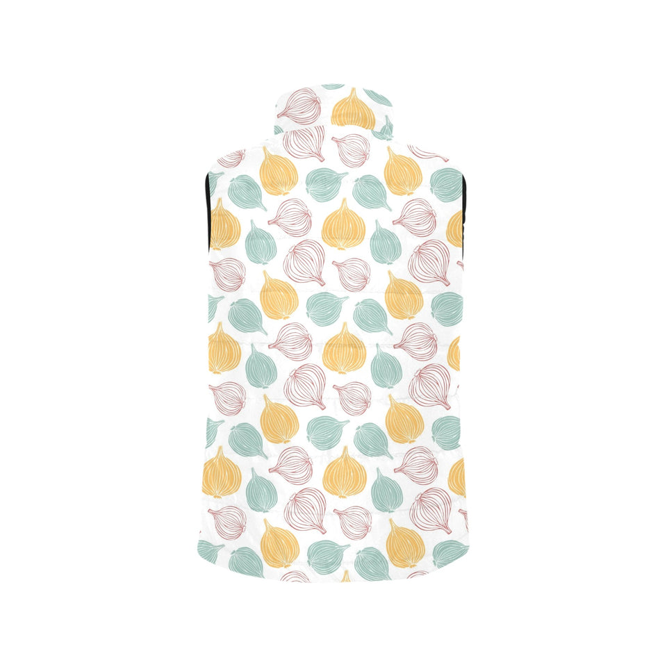 colorful onions white background Men's Padded Vest