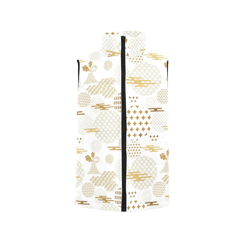 Beautiful gold japanese pattern Men's Padded Vest