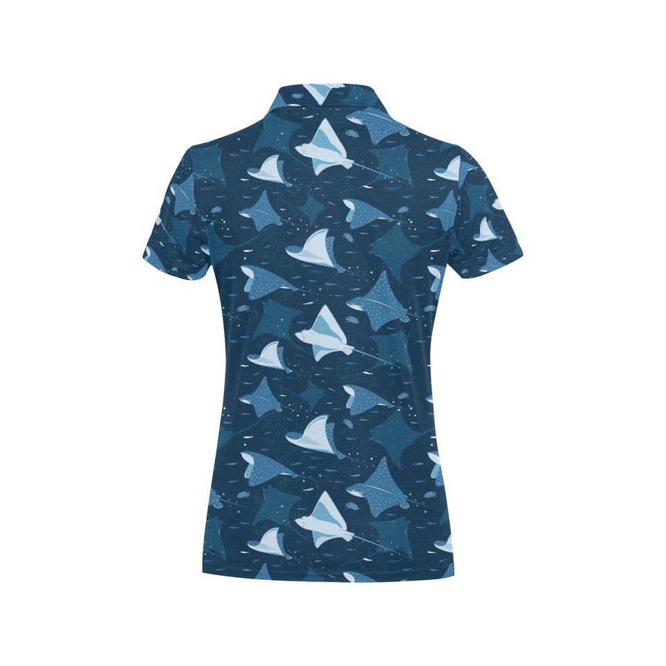 Stingray Pattern Print Design 04 Women's All Over Print Polo Shirt