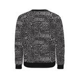 Handwritten cheese pattern Men's Crew Neck Sweatshirt