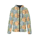 Dice Pattern Print Design 05 Women's Padded Hooded Jacket