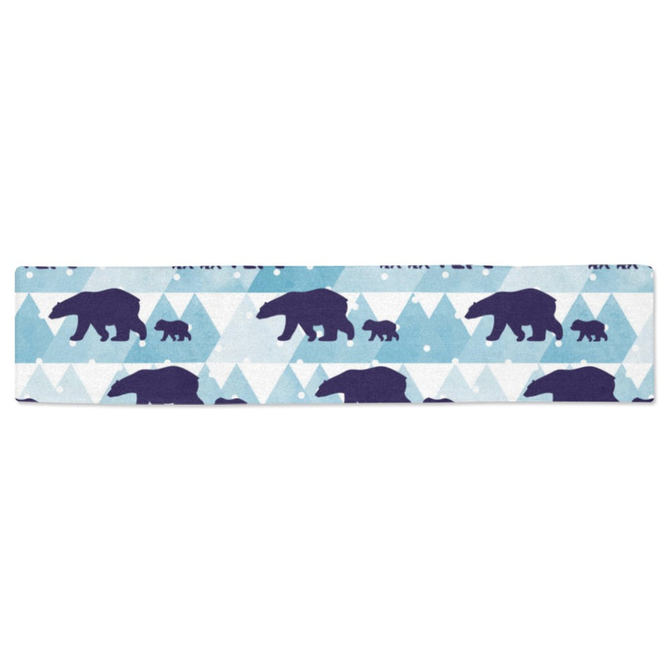 polar bear winter snow pattern Table Runner