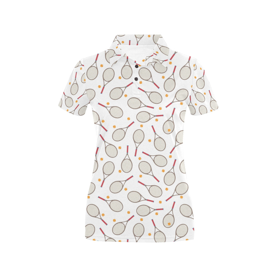 Tennis Pattern Print Design 04 Women's All Over Print Polo Shirt