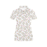 Tennis Pattern Print Design 04 Women's All Over Print Polo Shirt