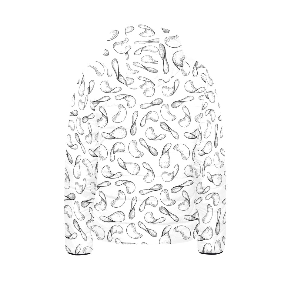 Potato Chips Pattern Print Design 04 Kids' Boys' Girls' Padded Hooded Jacket