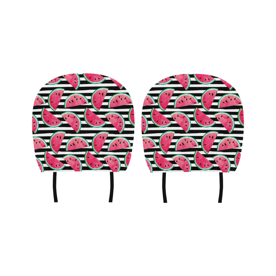 Watercolor paint textured watermelon pieces Car Headrest Cover