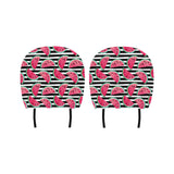 Watercolor paint textured watermelon pieces Car Headrest Cover