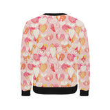 Hand drawn heart design pattern Men's Crew Neck Sweatshirt