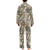 Monkey tropical leaves background Men's Long Pajama Set