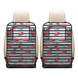 Hand drawn cherry pattern striped background Car Seat Back Organizer