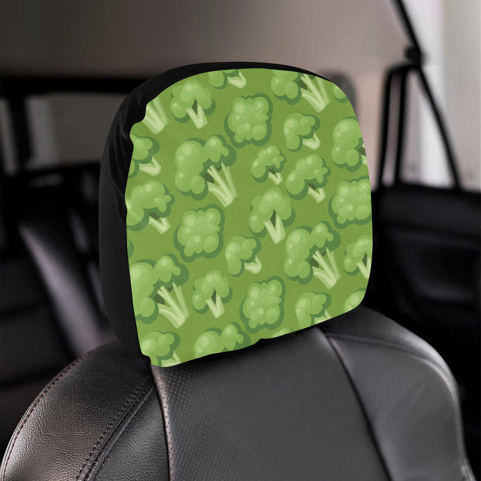 Broccoli pattern green background Car Headrest Cover