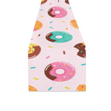 Donut pattern glaze pink background Table Runner