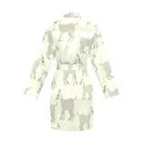 Little young goat pattern Women's Long Sleeve Belted Night Robe