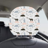 Polar bears star poka dot pattern Car Headrest Cover